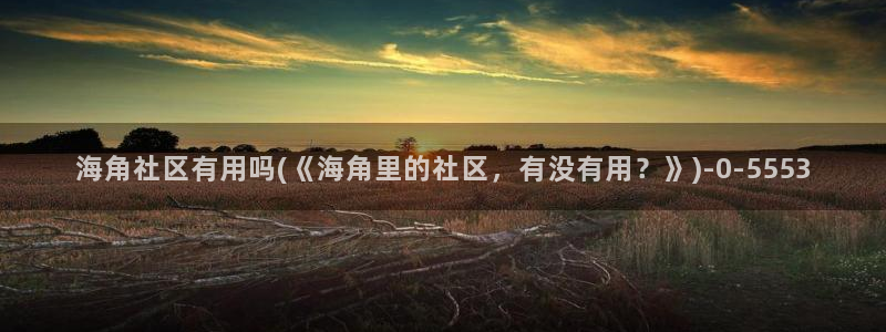 海角社区密码找回:海角社区有用吗(《海角里的社区,有没有用?》)